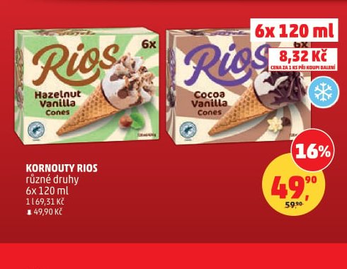 Kornouty Rios různé druhy