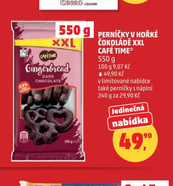 PERNÍČKY V HOŘKÉ ČOKOLÁDĚ XXL CAFÉ TIME