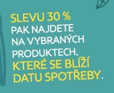 Slevu 30 % na vybraných produktech, které se blíží datu spotřeby