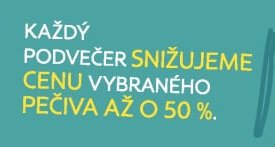Každý podvečer snižujeme cenu vybraného pečiva
