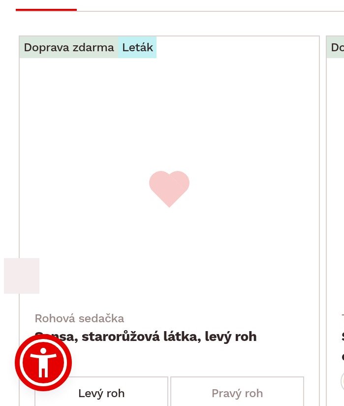 Rohová sedačka Lisa, starorůžová látka, levý roh