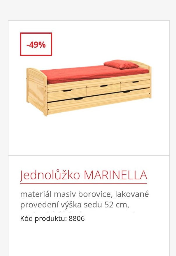 Jednolůžko MARINELLA - IDEA nábytek akcniletaky.com