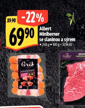 Albert Miniberner se slaninou a sýrem