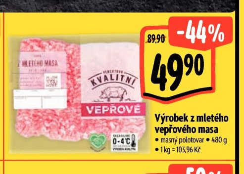 Výrobek z mletého vepřového masa