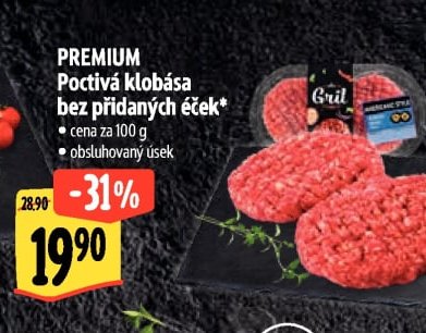 PREMIUM Poctivá klobása bez přidaných éček