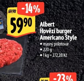 Albert Hovězí burger Americano Style