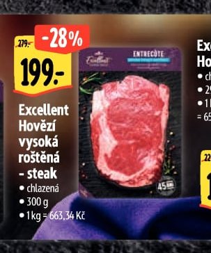 Excellent Hovězí vysoká roštěná steak
