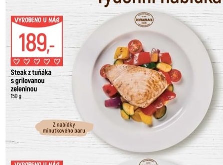Steak z tuňáka s grilovanou zeleninou