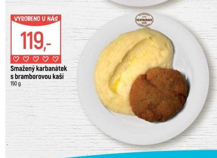 Smažený karbanátek s bramborovou kaší