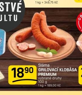 Sláma grilovací klobása premium