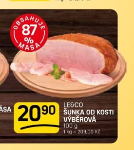 Le&Co šunka od kosti výběrová