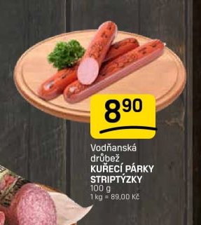 Vodňanská drůbež kuřecí párky striptýzky