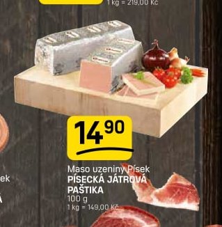 Maso uzeniny Písek písecká játrová paštika