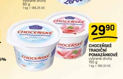 CHOCEŇSKÉ TRADIČNÍ POMAZÁNKOVÉ vybrané druhy