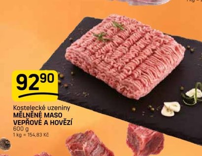 Kostelecké uzeniny MĚLNĚNÉ MASO VEPŘOVÉ A HOVĚZÍ