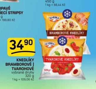 KNEDLÍKY BRAMBOROVÉ / TVAROHOVÉ vybrané druhy 320 g