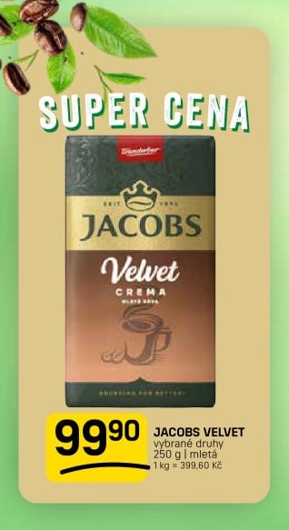 JACOBS VELVET vybrané druhy 250 g