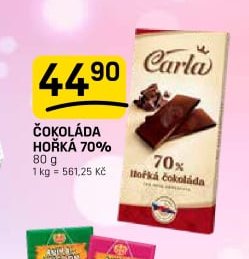 CARLA ČOKOLÁDA HOŘKÁ 70 %