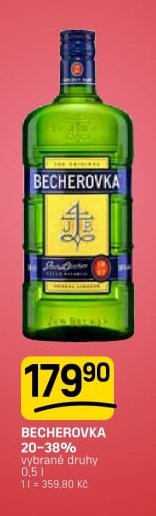 BECHEROVKA 20–38% vybrané druhy