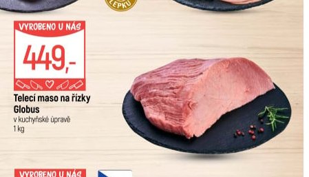 Telecí maso na řízky Globus
