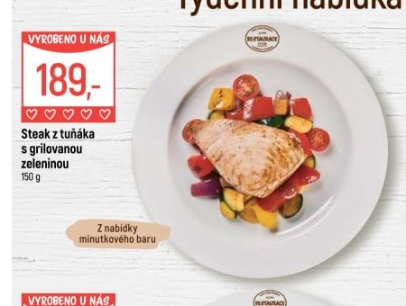 Steak z tuňáka s grilovanou zeleninou