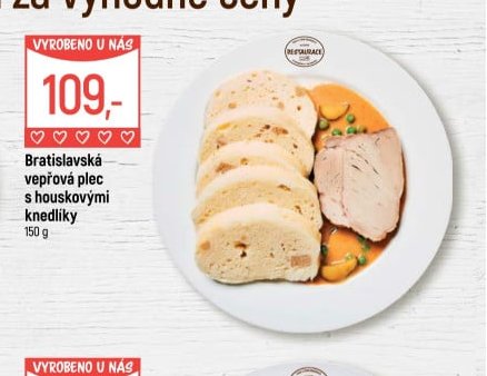 Bratislavská vepřová plec s houskovými knedlíky