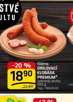 Sláma GRILOVACÍ KLOBÁSA PREMIUM