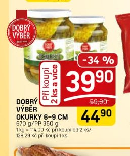 DOBRÝ VÝBĚR OKURKY 6-9 CM