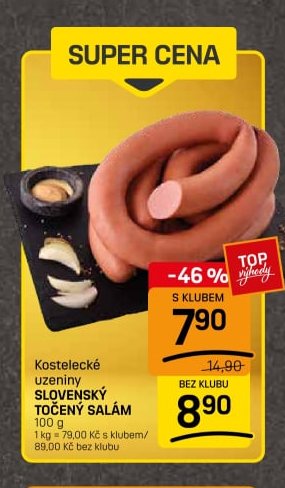 Kostelecké uzeniny SLOVENSKÝ TOČENÝ SALÁM