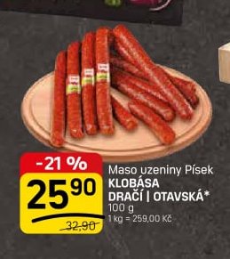 Maso uzeniny Písek KLOBÁSA DRAČÍ | OTAVSKÁ
