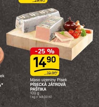 Maso uzeniny Písek PÍSECKÁ JÁTROVÁ PAŠTIKA