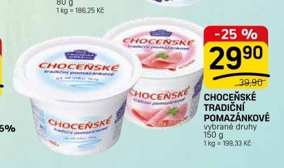 CHOCEŇSKÉ TRADIČNÍ POMAZÁNKOVÉ vybrané druhy