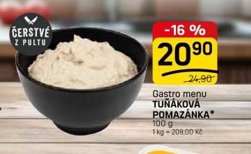 Gastro menu Tuňáková pomazánka