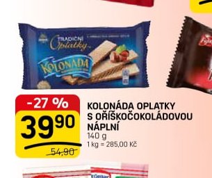 Kolonáda oplatky s oříškočokoládovou náplní 140 g
