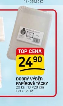 Dobrý výběr papírové tácky