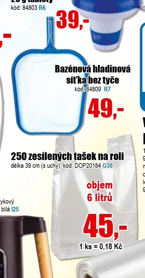 Bazénová hladinová síťka bez tyče