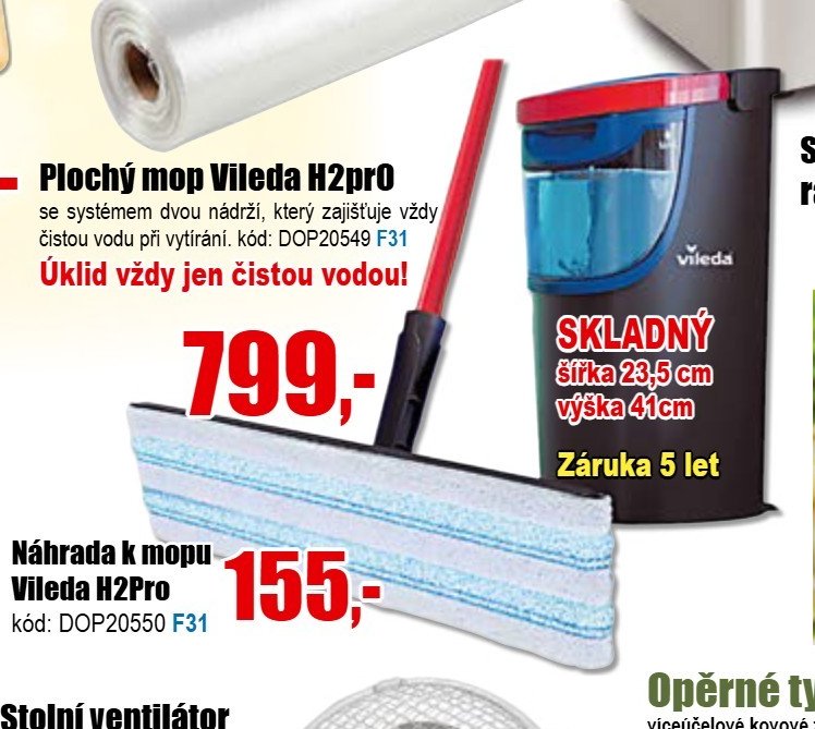 Plochý mop Vileda H2pro