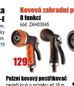 Kovová zahradní pistole 8 funkcí