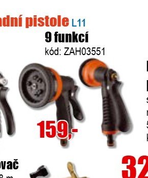 Kovová zahradní pistole 9 funkcí