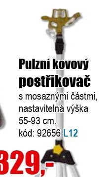 Pulzní kovový postřikovač