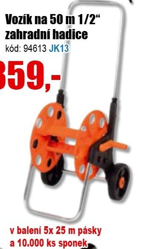 Vozík na 50 m 1/2” zahradní hadice