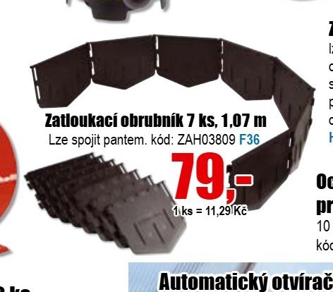 Zatloukací obrubník 7 ks, 1,07 m