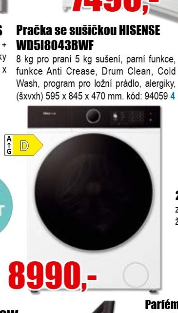 Pračka se sušičkou HISENSE WD518043BWF