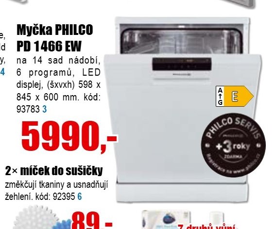 Myčka PHILCO PD 1466 EW