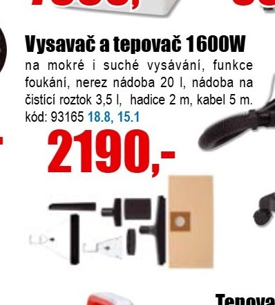 Vysavač a tepovač 1600W