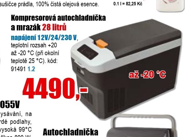 Kompresorová auto chladnička a mrazák 28 litrů