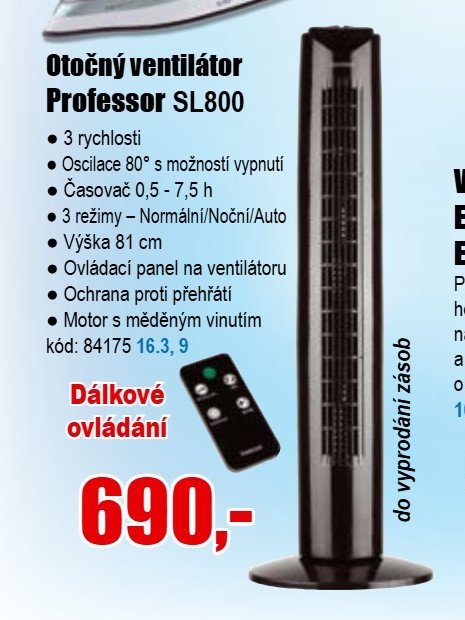 Otočný ventilátor Professor SL800