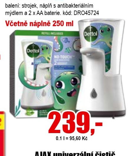 Bezdotykový dávkovač mýdla DETTOL 250 ml