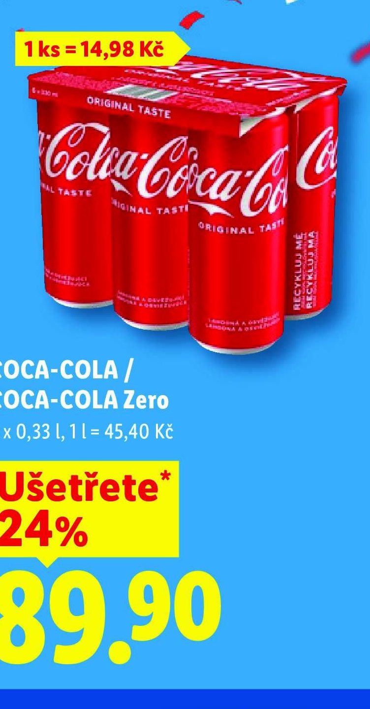 Coca-Cola / Coca-Cola Zero 6 x 0,33 l