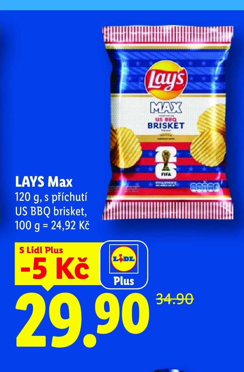 LAYS Max 120 g, US BBQ brisket